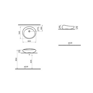 VitrA İstanbul Çanak Lavabo 60cm-Beyaz VC 4280B403-0016