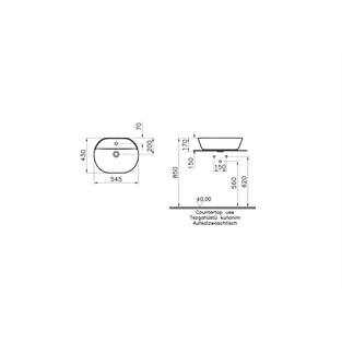 Vitra Geo Oval Çanak Lavabo 55 cm 7428B003-0001