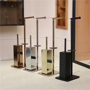 Kobos Hareketli WC Set Kare Parlak Bakır KBW-871RS