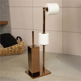 Kobos Hareketli WC Set Kare Parlak Bakır KBW-871RS