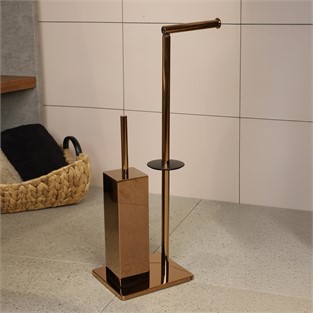 Kobos Hareketli WC Set Kare Parlak Bakır KBW-871RS