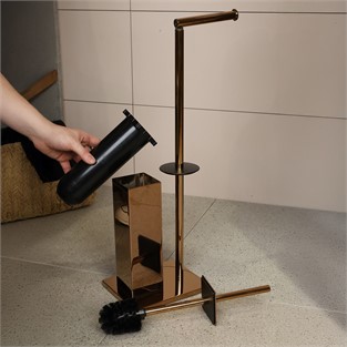 Kobos Hareketli WC Set Kare Parlak Bakır KBW-871RS