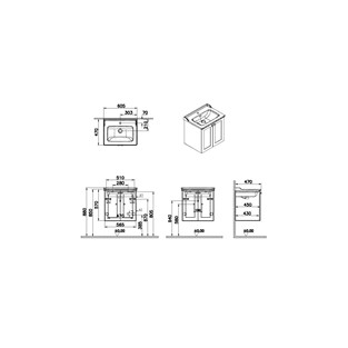 VitrA Root Classic Lavabo Dolabı 60 cm Mat Açık Gri 68702