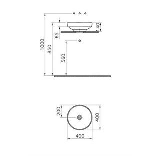 VitrA Water Jewels Çanak Lavabo 40 cm Bakir Çizgili 4334B073-2300