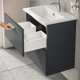 VitrA Mia Banyo Dolabı Seti 60cm Antrasit 75102