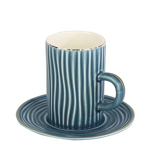 Vitale Lacivert ve Beyaz Çizgi Desenli Kupa Takımı MTFK.0098