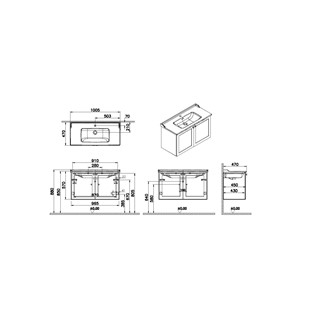 VitrA Root Classic Kapaklı Lavabo Dolabı 100 cm Mat Beyaz 68743