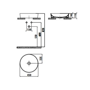 Creavit Ultra Çanak Lavabo 45 cm Beyaz UL145-00CB00E-0000