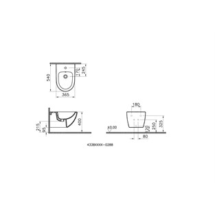 VitrA Sento Asma Bide Mat Siyah 4338B083-1046