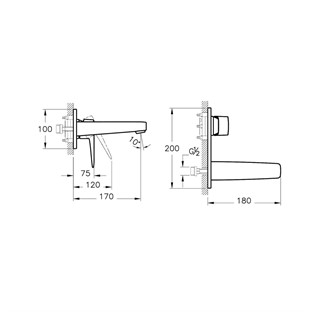 Artema Root Square Ankastre Lavabo Bataryası Krom A42738