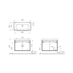 VitrA Sento Lavabo Dolabı 100 cm Kapaklı Mat Açık Gri 65984