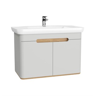 VitrA Sento Lavabo Dolabı 100 cm Kapaklı Mat Açık Gri 65984