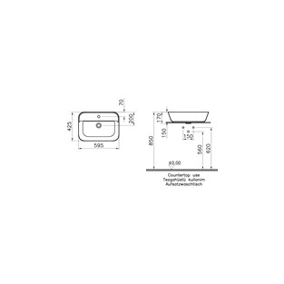 VitrA Geo Çanak Lavabo 60 cm 7426B003-0001
