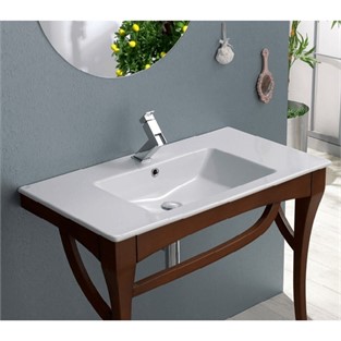Cerastyle İbiza 121x51 cm Etajerli Lavabo Tek Hazneli