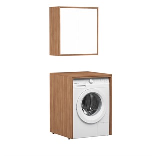 ORKA Sedir Çamaşır Makinası Dolabı Teak 65 cm ORKA5000694