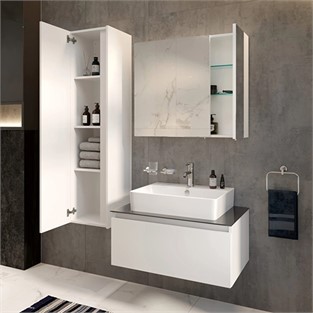 VitrA Nuo Boy Dolabı 35 cm Kapaklı Parlak Beyaz 67698