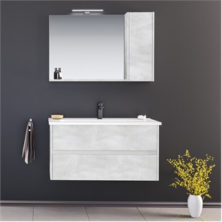 ORKA Düden Stone Banyo Dolabı Takımı Mat Onyx 100 cm ORKA5002757
