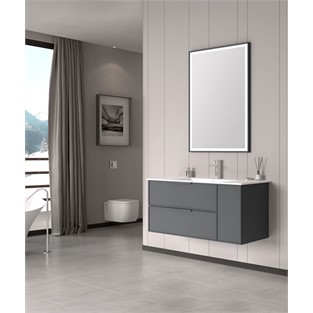 ORKA Solid Banyo Dolabı Takımı Mat Antrasit 100 cm ORKA5002340