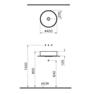 VitrA Memoria Yuvarlak Çanak Lavabo 40 Cm M58000005000
