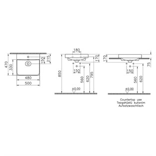 VitrA Metropole Çanak Lavabo 50x47 cm 7525B003-0973
