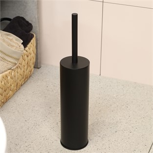 Kobos Yuvarlak Tuvalet Fırçalığı Yerden Mat Siyah KBW-811MB