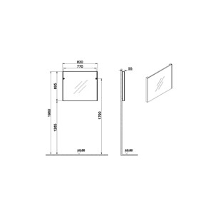 VitrA Basis Düz Ayna 80 cm Fırçalı Krom 66906