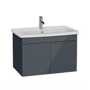 VitrA Quadrum Lavabo Dolabı 80 cm Parlak Antrasit 66165