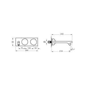 VitrA İstanbul Ankastre Lavabo Bataryası Krom A42845