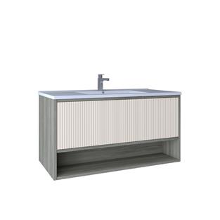 Kobos Elegant 100 Cm Lavabo Dolabı Grey Oak + Vanilya KB710089
