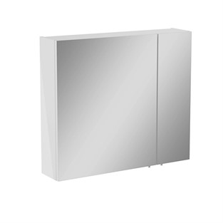 VitrA Mia Asimetrik Aynalı Banyo Dolabı İki Kapaklı Parlak Beyaz 80 cm