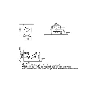 VitrA Metropole Rim-ex Asma Klozet Siyah 7672B070-0101