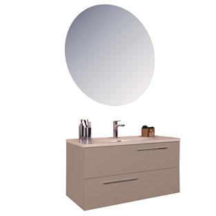 Kobos Serenity 100 cm Banyo Dolabı Seti Latte