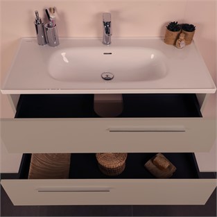 Kobos Serenity 100 cm Banyo Dolabı Seti Latte