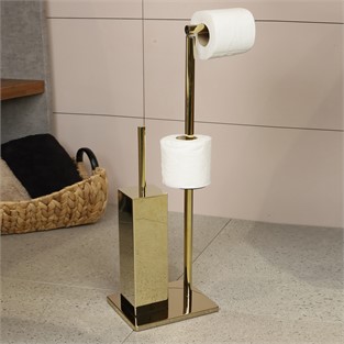 Kobos Hareketli WC Set Kare Parlak Altın KBW-871GL