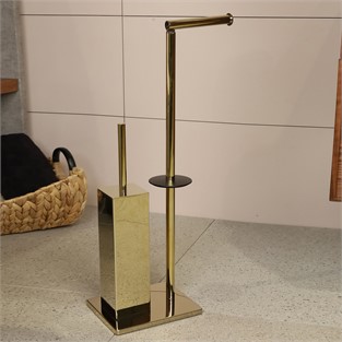 Kobos Hareketli WC Set Kare Parlak Altın KBW-871GL