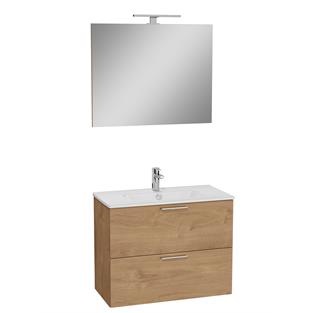VitrA Mia Banyo Dolabı Seti 80 cm Çekmeceli Altın Meşe 67093