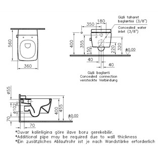 VitrA Metropole Rim-Ex Asma Klozet 7672B003-1687