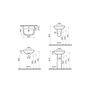 VitrA S20 Lavabo 50 cm 5501L003-0001