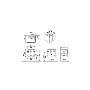 VitrA Root Lavabo Dolabı 60 cm Doğal Meşe 66350