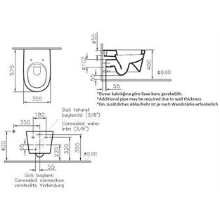 VitrA Nest Asma Klozet Beyaz 5173B003-0559