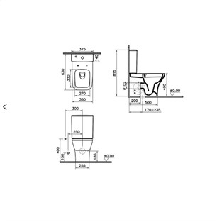 VitrA Zentrum Smooth Flush Klozet Beyaz 7783L003-0092