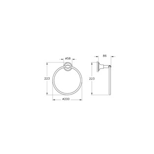 VitrA Origin Classic Halka Havluluk Krom A44524