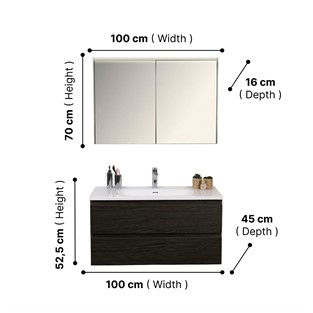 Kobos Lignum 100 cm Banyo Dolabı Seti Watson
