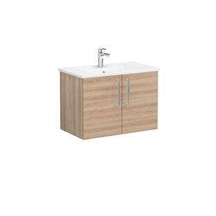 VitrA Root Flat Kapaklı Lavabo Dolabı 80 cm Doğal Meşe 66386