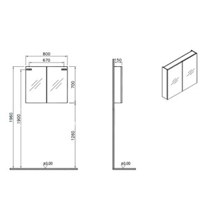 VitrA Arkitekt Dolaplı Ayna 80 cm Krom 66136