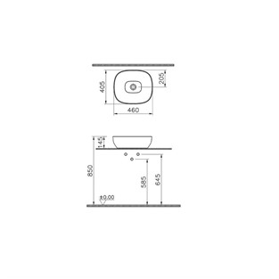 VitrA Outline Çanak Lavabo Beyaz 45 cm 5994B401-0016