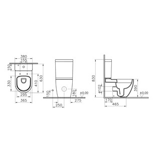 VitrA S55 SmoothFlush Kanalsız Duvara Tam Dayalı Klozet Seti 9888B003-7201