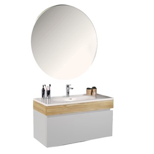 Kobos Harmony 100 cm Banyo Dolabı Seti Bianco + Meguro