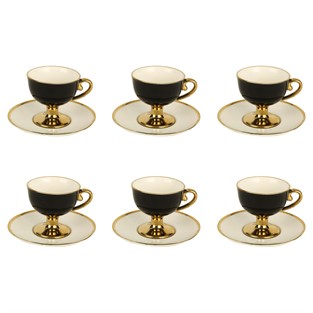 Vitale Swan Porselen Kahve Fincanı Takımı Siyah MTFK.0145