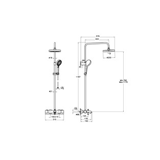 Artema Base Round Duş Sistemi Termostatik Banyo Bataryalı Krom A47303